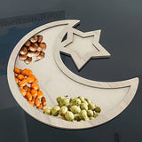 NNETM Wooden Moon and Star Snack Tray Decor
