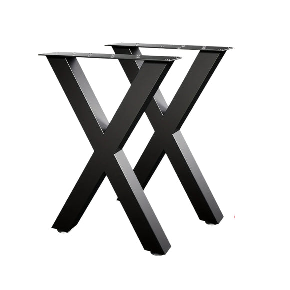 NNETM X-Shaped Iron Table Legs Metal Furniture Base (2pcs)