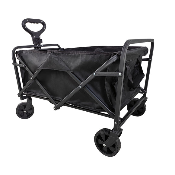 NNETM Foldable Utility Wagon with Side Pockets and Brakes