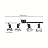 NNETM Industrial 4-Light Semi-Flush Ceiling Light
