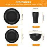 Black Wheat Straw Dinnerware Set