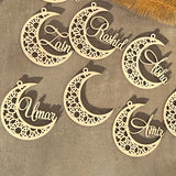 NNETM Wooden Crescent Moon Ramadan Decoration
