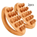 NNETM 2pcs 12-Beads Gua Sha Massage Stick – Carbonized Solid Wood(Brown)