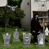 NNETM 2D Halloween Tombstone Yard Decorations (Set of 4)