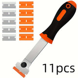 Long Handle Stainless Steel Scraper – Multi-Purpose Glass, Paint & Sticker Removal Tool with Replaceable Blade