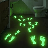 8pcs (4 Pairs) Green Luminous Footprint Wall Stickers, Suitable for Haunted Houses, Bedrooms, Living Rooms, Corridors and Wall Decoration; Self-adhesive, 2D Flat Design, 2D Flat