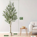 180CM Artificial Olive Tree with White Planter Faux Silk Plant