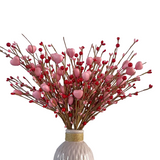 NNETM 8pcs Heart-shaped Pink and Red Berry Stems
