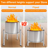 NNETM Fire Pit Stand Stainless Steel for Outdoor Use