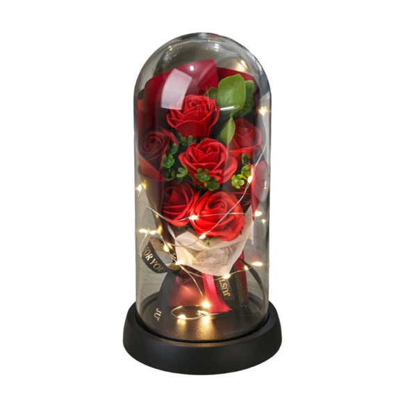 NNETM Romantic Everlasting Rose Bouquet with LED Lights