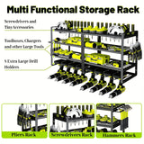 NNETM Wall Mounted 4-Tier Metal Tool Rack Organizer