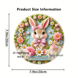NNETM Easter Bunny Wooden Welcome Sign Spring Decor