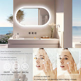 NNEOBA 1-Piece Oval Backlit LED Bathroom Mirror with Anti-Fog