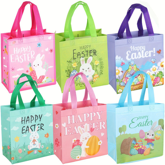 NNETM 6pcs Easter Egg Hunt Gift Bags with Handles