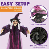 NNETM Animated Hanging Witch with Light-Up Eyes