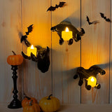 NNETM 3-Pack Devil Hand Candle Holders with LED Tealights - Wall Decor