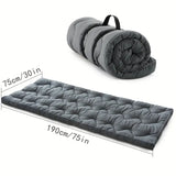 NNETM Thickened Single Mattress Topper - Portable Roll Up & Foldable Pad for Camping