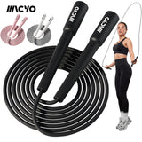 MACYO Lightweight Jump Rope - 5mm Matte PVC, Adjustable Tangle-Free & Kink-Free, Speed Rope for Men & Women, Home Fitness Cardio Workouts & Endurance Training, Black, Durable & Comfortable Grip, Home Workout Equipment | Sleek Black Rope | Smooth Texture R
