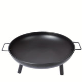 NNETM Outdoor Metal Fire Pit Bowl with Handles & Legs