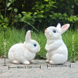 NNETM Rustic Resin Bunny Outdoor Garden Statues (2pcs)