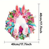NNETM Rabbit Decoration Garland Bunny Wreath Easter Hanging Decor