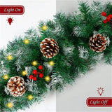 NNEOBA 8.86ft/270cm Handmade Christmas Garland with Red Berry Branches