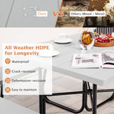 NNECW 8-person Square Picnic Table Bench Set with 4 Benches 225 KG Capacity-Grey
