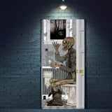 182 X 72Cm Door Sticker Garage Sticker, Welcome Bloody Hand Design, Halloween Decoration Party Decor