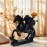 Resin Headless Knight Holding Pumpkin Ornament - Creative Craft Home Living Room Bedroom Decoration