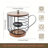 NNETM Coffee Pod Holder with Wooden Base