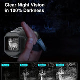 NNETM ABS R11 Night Vision Monocular - All Black Vision, 5x Digital Zoom, 984ft Range, 1080P Video, USB Charging