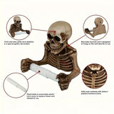 NNETM Skull Toilet Paper Holder - Retro Gothic Wall Mount