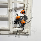 Artificial Pumpkin Bouquet with Black Vase, Realistic Plastic Spooky Jack-O-Lantern Flowers, Halloween & Christmas Decorations, for Mantel Table Centerpiece Porch, Fake Pumpkin Plant