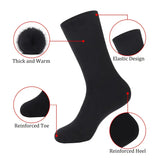 NNETM 3 Pairs Black Heat Socks: Winter Warm Thermal Crew Boot Socks