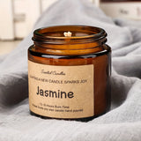 NNETM Jasmine Scented Soy Wax Candle in Glass Bottle