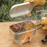 NNETM Aluminum Lunch Box Set with Cutting Board