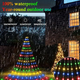 NNETM Enchanting Christmas Waterfall Tree Lights: 8 Magical Modes