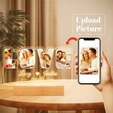 NNETM Personalized Acrylic Photo Frame with LED Light – Custom LOVE Picture Plaque