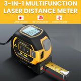 NNETM 3-in-1 Laser Measure Tool – Digital Tape, Infrared Rangefinder with Display