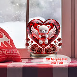 NNETM Crystal Bear Holding Heart Ornament