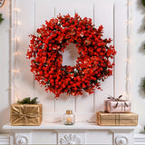 NNETM Red Berry & Eucalyptus Christmas Wreath Door Decoration