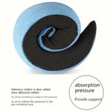 NNETM All-Season Travel Pillow - Pure Memory Foam Neck Pillow - Grey+Blue