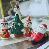 Resin Santa Cat Christmas Miniature Ornaments for Desktop