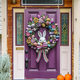 NNETM Easter Floral Wreath with Cute Rabbit Accent
