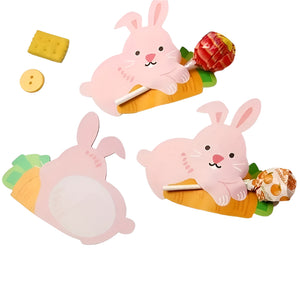 NNETM Pink Bunny Lollipop Paper Cards Easter Decorations (50pcs)