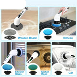 NNETM 8 Brush Heads Cordless Electric Cleaner Handle