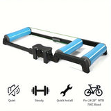 NNETM Quiet Indoor Cycling Trainer Rollers - Adjustable Resistance(Blue)