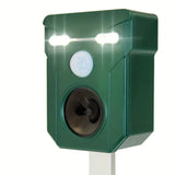NNETM Ultrasonic Solar Animal Repeller with LED Lights & Motion Sensor