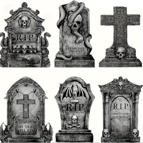 NNETM Halloween Tombstone Decoration Set of 6