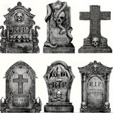 NNETM Halloween Tombstone Decoration Set of 6